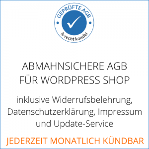 AGB für WordPress Shop inklusive Update-Service