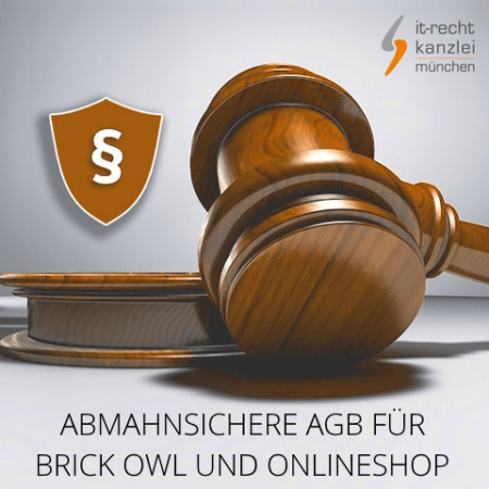 Abmahnsichere AGB für Brick Owl und Onlineshop vom Anwalt inklusive Update-Service