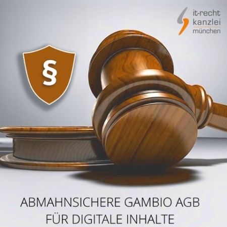 Abmahnsichere Gambio AGB für digitale Inhalte vom Anwalt inklusive Update-Service