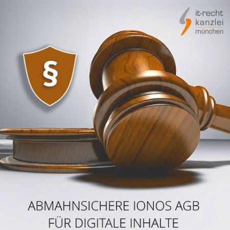 Abmahnsichere Ionos AGB für digitale Inhalte vom Anwalt inklusive Update-Service